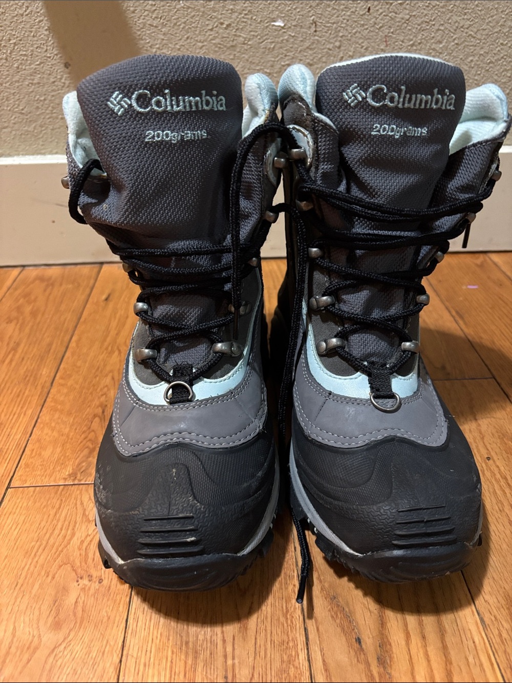 Columbia Waterproof Gray and Light Blue Snow Boots